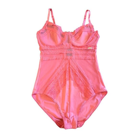Coral Lingerie Bodysuit One Piece Rachel Roy Size Small Women - Picture 1 of 10